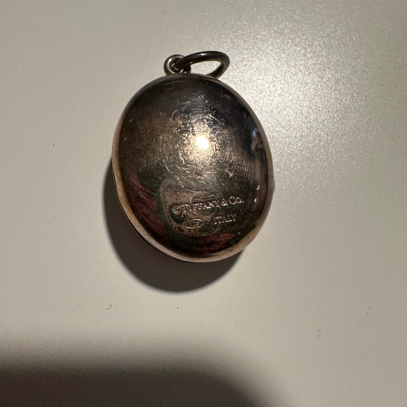 Tiffany & Co Notes Script Oval Locket - Picture 2 of 4